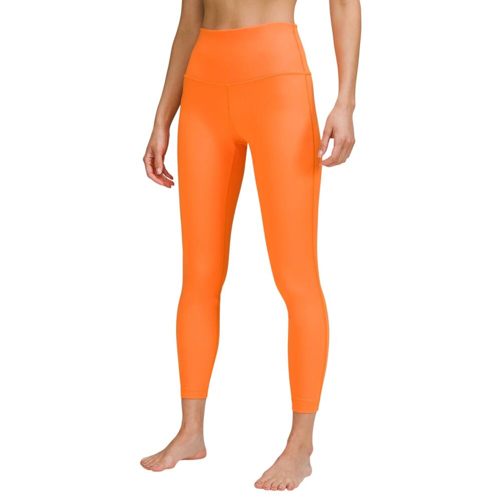 Lululemon Sleek Orange Wunder Under High-Rise 25-Inch Leggings Size 6